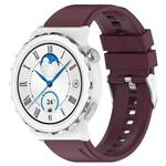 For Huawei Watch GT 3 Pro 43mm 20mm Protruding Head Silver Buckle Silicone Watch Band(Wine Red)