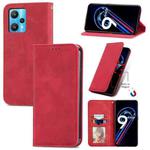 For OPPO Realme 9 Pro+ 5G Retro Skin Feel Magnetic Horizontal Flip Leather Phone Case(Red)