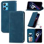 For OPPO Realme 9 Pro+ 5G Retro Skin Feel Magnetic Horizontal Flip Leather Phone Case(Blue)