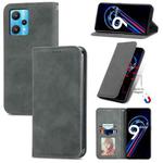 For OPPO Realme 9 Pro+ 5G Retro Skin Feel Magnetic Horizontal Flip Leather Phone Case(Gray)