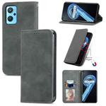 For OPPO Realme 9i Retro Skin Feel Magnetic Horizontal Flip Leather Phone Case(Gray)