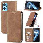 For OPPO Realme 9i Retro Skin Feel Magnetic Horizontal Flip Leather Phone Case(Brown)