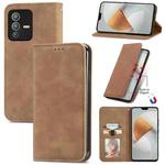 For vivo S12 Pro Retro Skin Feel Magnetic Horizontal Flip Leather Phone Case(Brown)