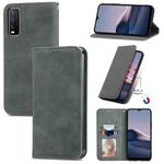 For vivo Y20 / Y20 2021 Retro Skin Feel Magnetic Horizontal Flip Leather Phone Case(Gray)