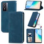 For vivo Y76 5G Retro Skin Feel Magnetic Horizontal Flip Leather Phone Case(Blue)