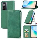For vivo Y76 5G Retro Skin Feel Magnetic Horizontal Flip Leather Phone Case(Green)