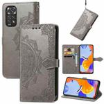 For Xiaomi Redmi Note 11 Pro 4G Global Mandala Flower Embossed Flip Leather Phone Case(Gray)