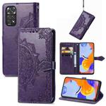 For Xiaomi Redmi Note 11 Pro 4G Global Mandala Flower Embossed Flip Leather Phone Case(Purple)