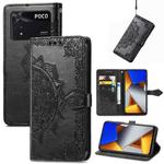 For Xiaomi Poco M4 Pro 4G Mandala Flower Embossed Flip Leather Phone Case(Black)