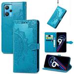 For OPPO Realme 9 Pro+ 5G Mandala Flower Embossed Flip Leather Phone Case(Blue)