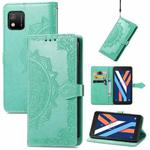 For Wiko Y52 Mandala Flower Embossed Flip Leather Phone Case(Green)
