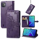 For Wiko Y82 Mandala Flower Embossed Flip Leather Phone Case(Purple)