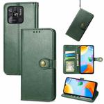 For Xiaomi Redmi 10C Retro Solid Color Buckle Leather Phone Case(Green)