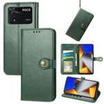 For Xiaomi Poco M4 Pro Retro Solid Color Buckle Leather Phone Case(Green)