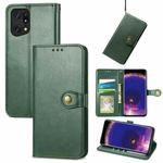 For OPPO Find X5 Retro Solid Color Buckle Leather Phone Case(Green)