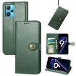 For OPPO Realme 9 Pro+ 5G Retro Solid Color Buckle Leather Phone Case(Green)