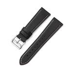 For Huawei Watch GT3 46MM 22mm Supershift Contrast Pin Buckle Leather Watch Band(Black)