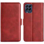 For Samsung Galaxy M53 Dual-side Magnetic Buckle Leather Phone Case(Red)