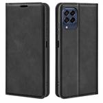 For Samsung Galaxy M53 Retro-skin Magnetic Suction Leather Phone Case(Black)