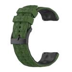 For Suunto 9 Baro 24mm Mixed-Color Silicone Watch Band(Amygreen+Black)