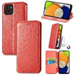 For Samsung Galaxy A03 Blooming Mandala Embossed Magnetic Leather Phone Case(Red)