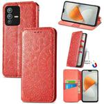 For vivo S12 Pro Blooming Mandala Embossed Magnetic Leather Phone Case(Red)