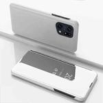 For OPPO Realme 9 Pro+ Plated Mirror Horizontal Flip Leather Case with Holder(Silver)