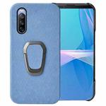 For Sony Xperia 10 IV Ring Holder Honeycomb PU Phone Case(Light Blue)