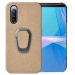 For Sony Xperia 10 IV Ring Holder Honeycomb PU Phone Case(Coffee)