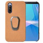 For Sony Xperia 10 IV Ring Holder Honeycomb PU Phone Case(Orange)