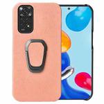 For Xiaomi Redmi Note 11 4G Global Ring Holder Honeycomb PU Phone Case(Pink)