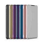 For Samsung Galaxy M23 Plated Mirror Horizontal Flip Leather Case with Holder(Silver)