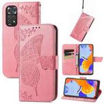 For Xiaomi Redmi Note 11 Pro Global Butterfly Love Flower Embossed Leather Phone Case(Pink)