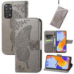 For Xiaomi Redmi Note 11 Pro Global Butterfly Love Flower Embossed Leather Phone Case(Gray)