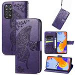For Xiaomi Redmi Note 11 Pro Global Butterfly Love Flower Embossed Leather Phone Case(Dark Purple)