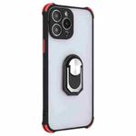 ENKAY TPU + Frosted PC Case with Holder for iPhone 13 Pro Max(Black)
