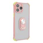 ENKAY TPU + Frosted PC Case with Holder for iPhone 13 Pro Max(Pink)