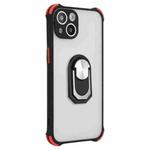 ENKAY TPU + Frosted PC Case with Holder for iPhone 13(Black)