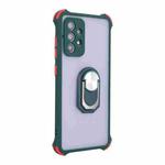 For Samsung Galaxy A52 4G/5G / A52s 5G ENKAY TPU + Frosted PC Phone Case with Holder(Dark Green)