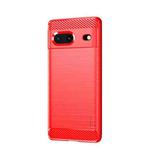 For Google pixel 7 5G MOFI Gentleness Series Brushed Texture Carbon Fiber TPU Phone Case(Red)