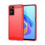 For OPPO A36 / A76 / Realme 9i MOFI Gentleness Brushed Carbon Fiber Soft TPU Case(Red)
