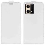 For OPPO Reno7 4G / F21 Pro 4G R64 Texture Vertical Flip Leather Phone Case(White)