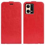 For OPPO Reno7 4G / F21 Pro 4G R64 Texture Vertical Flip Leather Phone Case(Red)