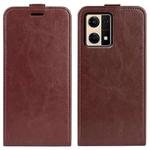 For OPPO Reno7 4G / F21 Pro 4G R64 Texture Vertical Flip Leather Phone Case(Brown)