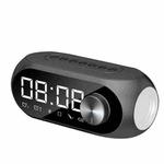 AEC S8 Alarm Clock Bluetooth Speakers with LED Light Support TF / FM(Black)
