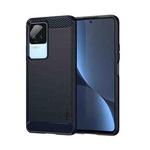 For Xiaomi Redmi K40S MOFI Gentleness Brushed Carbon Fiber Soft TPU Case(Blue)