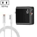 PD-65W USB-C / Type-C + QC3. 0 USB Laptop Charging Adapter + 1.8m USB-C / Type-C to MagSafe 1 / L Head Data Cable, US Plug(Black)