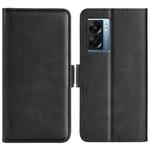 For OPPO A57 5G Dual-side Magnetic Buckle Flip Leather Phone Case(Black)