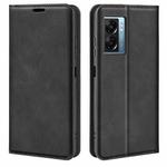 For OPPO A57 5G Retro-skin Magnetic Suction Leather Phone Case(Black)