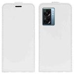 For OPPO A57 5G R64 Texture Vertical Flip Leather Phone Case(White)